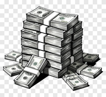 Stack Of Money Bundles PNG