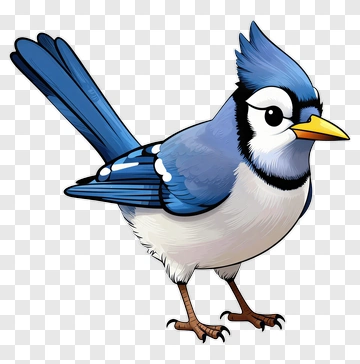 Cartoon Blue Jay Bird PNG