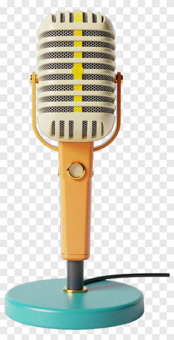 Retro Microphone With Stand PNG