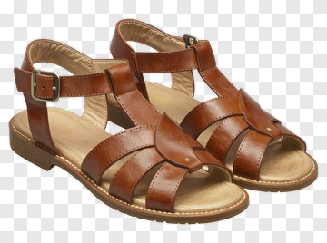 Brown Sandals With Strappy Design PNG