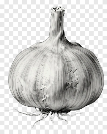 Detailed Illustration Of A Garlic Bulb PNG