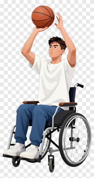 Wheelchair Basketball Player Shooting A Ball PNG