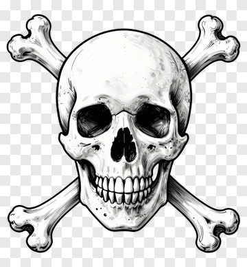 Skull And Crossbones Illustration PNG