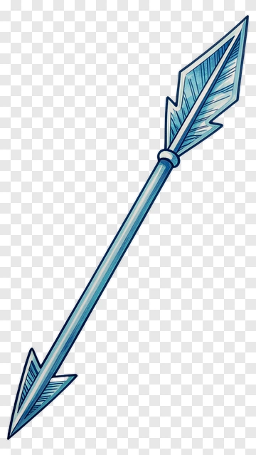 Blue Arrow With Feathered Tips PNG