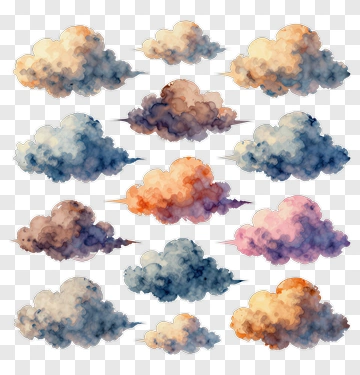Watercolor Clouds Collection PNG