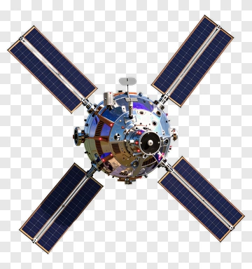 3D Satellite With Solar Panels PNG