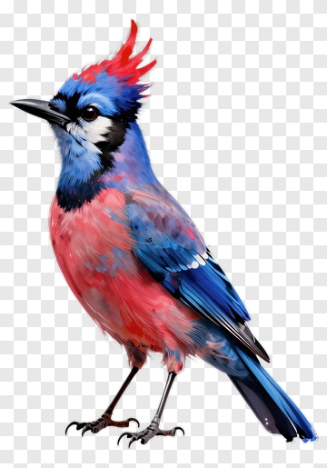 Colorful Bird With Blue And Pink Feathers PNG