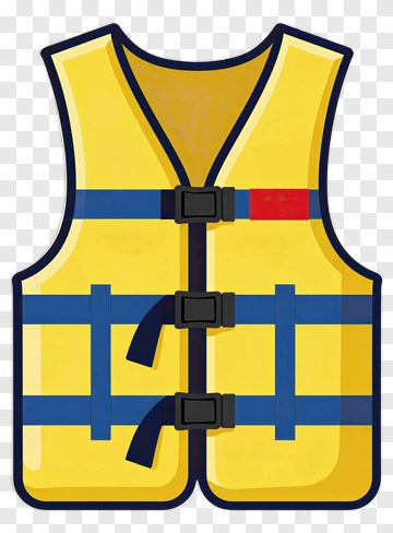 Yellow Life Jacket With Blue Straps PNG
