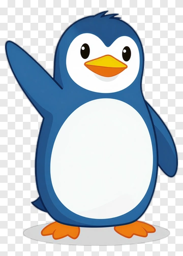 Cartoon Penguin Waving PNG