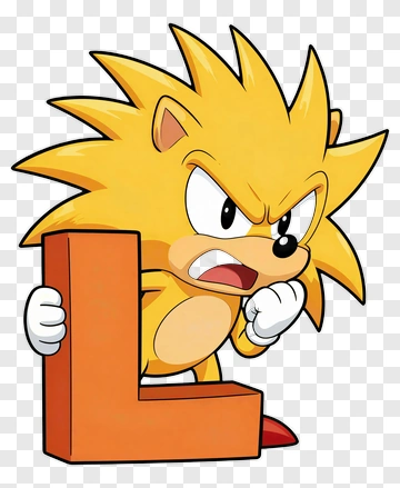 Angry Cartoon Hedgehog Holding Letter L PNG