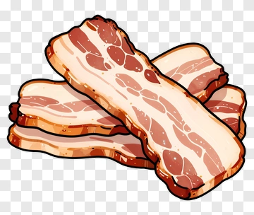 Cartoon Bacon Strips PNG