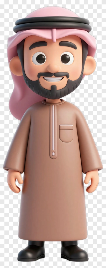 3D Cartoon Man In Traditional Attire PNG
