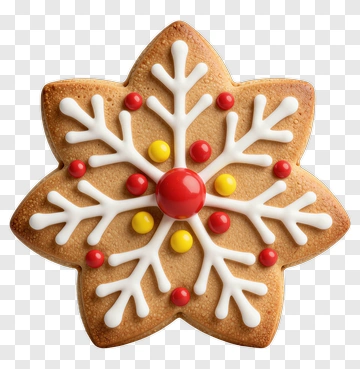 Gingerbread Cookie Shaped Like A Snowflake PNG