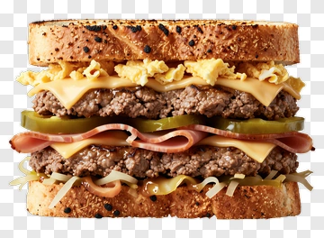 Stacked Sandwich With Meat And Cheese PNG