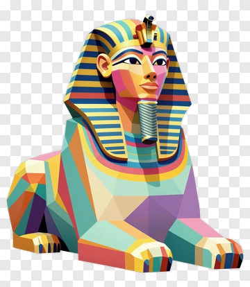 Colorful 3D Sphinx Sculpture PNG