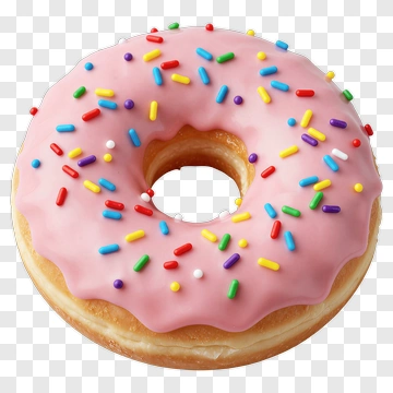 Colorful Sprinkled Donut PNG