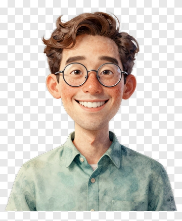 Smiling Young Man With Glasses PNG