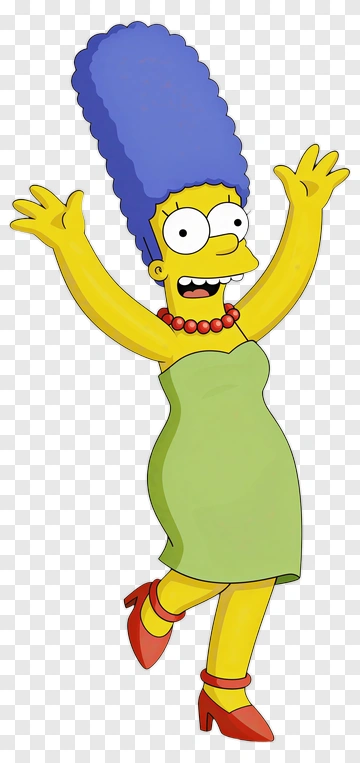 Cartoon Character With Blue Hair And Green Dress PNG