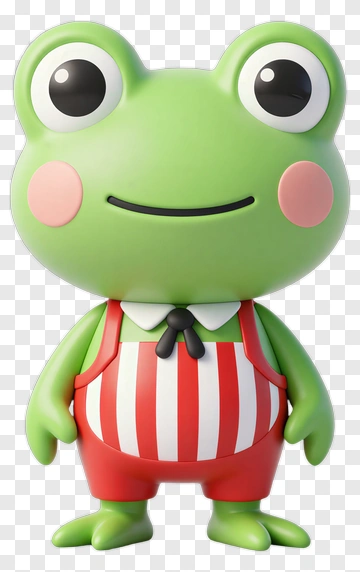 Cartoon Frog Character In Red And White Stripes PNG