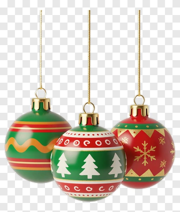 Christmas Ornaments With Holiday Patterns PNG