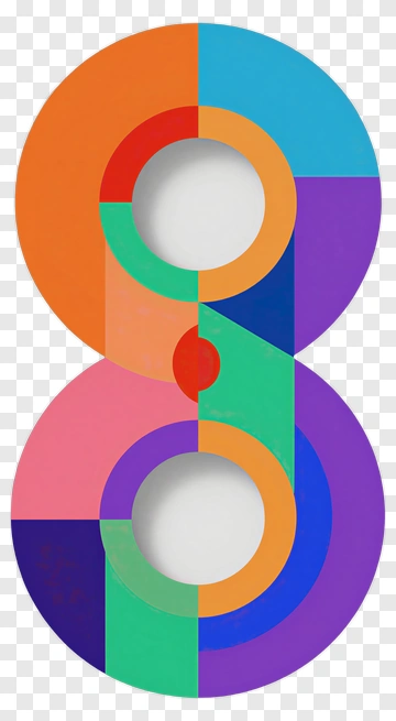 Colorful Abstract Number Eight Design PNG