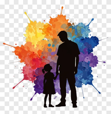 Silhouette Of A Parent And Child Holding Hands PNG