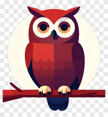 Colorful Owl Sitting On A Branch PNG