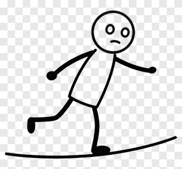 Stick Figure Balancing On A Line PNG