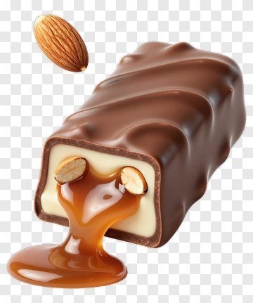 Chocolate Bar With Almonds And Caramel Filling PNG