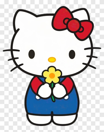 Hello Kitty Holding A Flower PNG