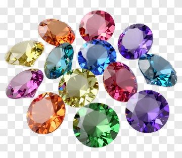 Colorful Gemstones Display PNG