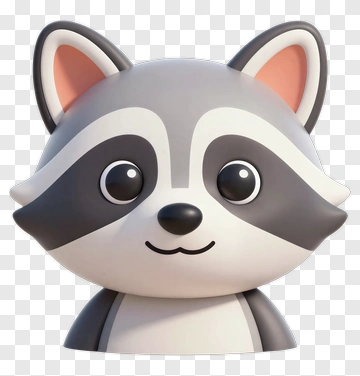 Cartoon Raccoon Face PNG