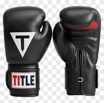 Black Boxing Gloves With White Logo PNG