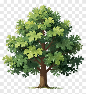 Colorful Tree With Green Leaves PNG