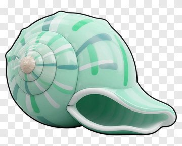 3D Green Seashell PNG