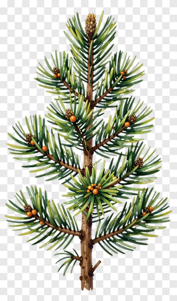 Pine Tree With Cones PNG
