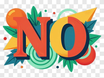 Colorful No Sign With Geometric Shapes PNG