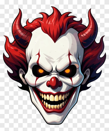 Cartoon Demon Clown Face PNG