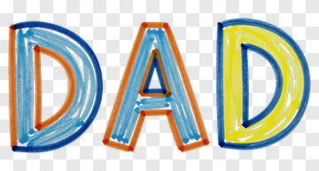 Colorful Dad Text Art PNG