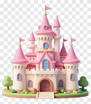 Colorful Cartoon Castle PNG