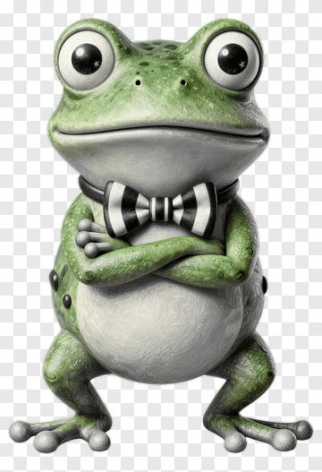 3D Frog Wearing A Bowtie PNG