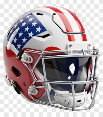 American Football Helmet With Flag Design PNG