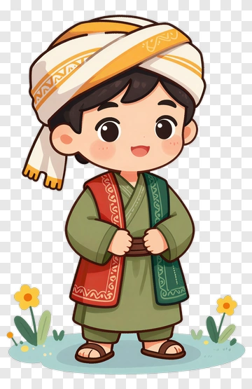 Cartoon Boy In Traditional Clothing PNG