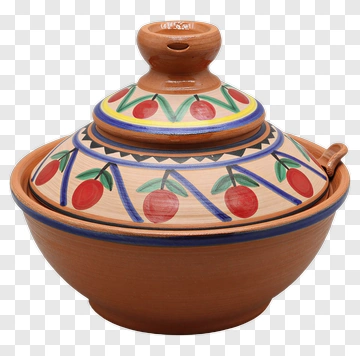 Colorful Clay Tagine Pot PNG