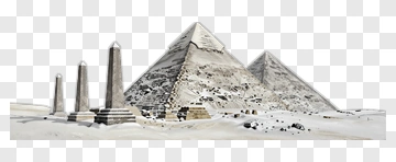 Pyramids And Obelisks In The Desert PNG