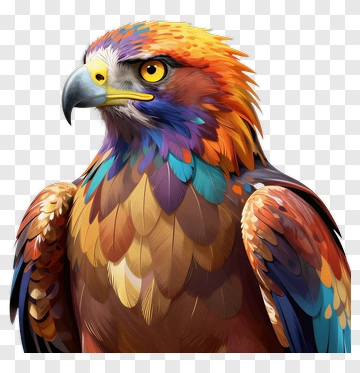 Colorful Eagle Portrait PNG