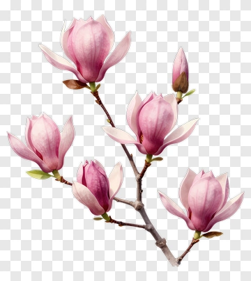 Magnolia Flower Branch PNG