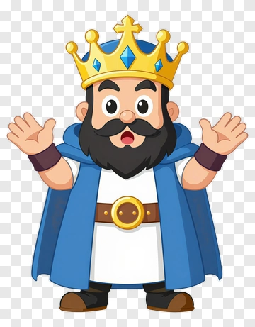 Cartoon King With Open Arms PNG