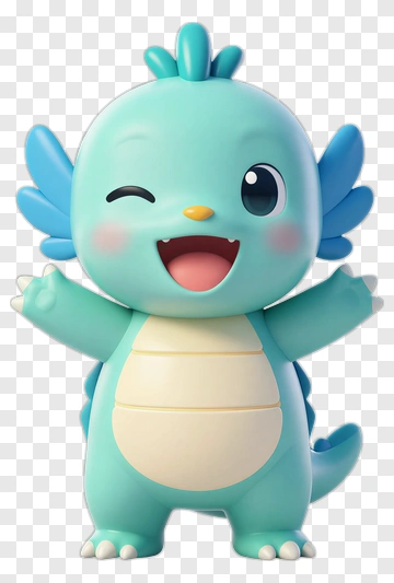 Cute Cartoon Dragon Character PNG
