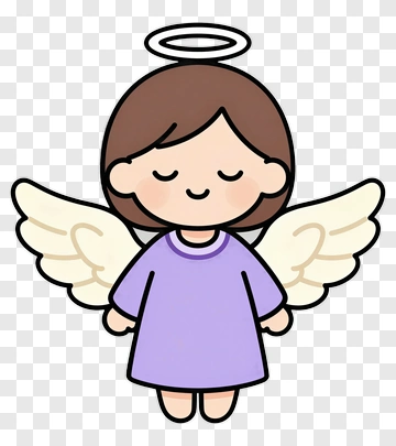 Cartoon Angel With Wings And Halo PNG